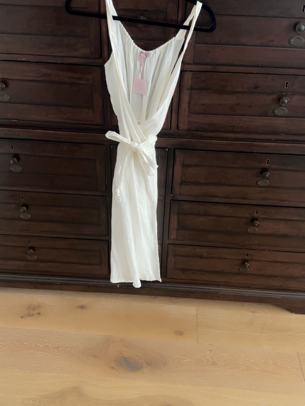 Calypso St. Barth Cream Wrap-Style Midi Dress